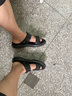 木林森頭層牛皮涼鞋男士真皮2025夏新款開(kāi)車(chē)戶(hù)外涼拖兩穿大碼防滑沙灘鞋 黑色 運(yùn)動(dòng)鞋碼，腳胖選大一碼 41 曬單實(shí)拍圖