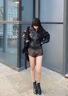 蜘蛛王切爾西靴子女2025年春秋季新款尖頭冬鞋秋款單靴法式小短靴及踝靴 黑色加絨 40 曬單實拍圖