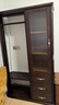 和諧家園中古風(fēng)黑胡桃實(shí)木衣帽架小戶(hù)型家用臥室帶鏡子儲物柜掛衣服衣柜 1.12m衣帽架【不含折疊鏡】 組裝 曬單實(shí)拍圖