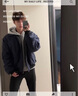 杉努外套男春秋美式vibe復古翻領藏藍色飛行夾克bomber短款潮流開衫 26185藏青色 XL 曬單實拍圖