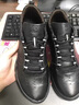 Q ZHIHE真皮運動(dòng)鞋男輕奢男鞋秋冬新款高檔老爹鞋男軟底跑步鞋旅游鞋子男 黑色【頭層牛皮】 皮鞋碼 41 曬單實(shí)拍圖