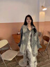 蜜樂(lè )奇美式水洗春秋牛仔外套女復古2025設計感新款寬松夾克上衣休閑時(shí)尚 【美式水洗春秋牛仔外套女復古20 M 建議98-110斤 曬單實(shí)拍圖