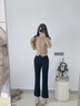 塔馳密司休閑褲女夏薄款透氣小個子百搭時尚純色顯瘦九分喇叭褲 時尚黑 33 曬單實拍圖