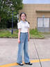 女童直筒牛仔褲春秋款2025新款兒童褲子春裝女孩大童闊腿褲初中生 藍(lán)色【夏季薄款上新啦】 150 曬單實(shí)拍圖