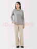 無(wú)印良品（MUJI）女式水洗人字紋工裝直筒褲褲子女款長(cháng)褲休閑褲純棉女裝25年秋季 象牙色 M （160/66A） 曬單實(shí)拍圖