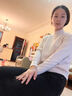 皮爾卡丹2024新款秋冬半高領(lǐng)羊毛衫女內(nèi)搭毛衣寬松針織打底衫女 白色 M 建議85-95斤 曬單實拍圖