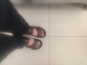 YRC意爾康頭層牛皮涼鞋男士夏季新款真皮休閑透氣沙灘鞋外穿涼拖鞋男 深棕色 41 (255mm) 曬單實(shí)拍圖