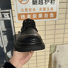 奧康皮鞋男夏季2025新款百搭休閑商務(wù)男鞋低幫大頭鞋子男士馬丁工裝靴 黑色 單層 41 曬單實(shí)拍圖