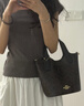 COACH/蔻馳 Hanna系列女包磁扣開(kāi)合時(shí)尚手提單肩斜挎包水桶包 胡桃木色CAF16IMXAQ 曬單實(shí)拍圖