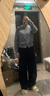 森馬（Semir）針織開衫女短款假兩件圓領(lǐng)顯瘦2025冬刺繡含羊毛毛衫109725106001 曬單實拍圖