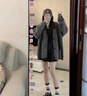 矜持范毛衣女粉色jk針織開衫外搭v領(lǐng)長袖上衣女寬松慵懶毛衣披肩外套 奶奶灰 M 【80-100】 曬單實拍圖