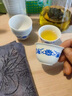 麥舒特稻殼青花瓷一次性功夫茶杯加厚防燙家用待客品茗杯喝茶小杯子茶具 高檔青花瓷【100只】送杯架 曬單實(shí)拍圖