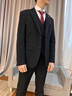 CEO雅戈?duì)?025春季高定西服套裝男正裝感商務(wù)職業(yè)正裝英倫禮服套裝 黑色#（西裝+馬甲+西褲） S 曬單實(shí)拍圖