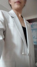 尚都比拉高級(jí)感西裝套裝女秋季通勤西服外套松緊腰褲子兩件套 淺卡其 L  曬單實(shí)拍圖