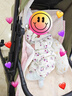 君瑞思新生嬰兒連體衣女寶寶無(wú)骨哈衣純棉初生兒和尚服爬服春秋衣服 米色（碎花葡萄蝴蝶衣） （可備注花色） 59cm （適合1-3月） 曬單實(shí)拍圖