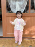G.DUCKKIDS童裝女童春裝套裝兒童服裝一歲寶寶衣服小童春秋彩虹三件套2幼兒 粉色小熊彩虹毛衣三件套 90 尺碼1~2歲【 80-90cm】 曬單實(shí)拍圖