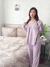 皓娥 純棉月子服帶胸墊哺乳衣套裝產(chǎn)后孕婦睡衣夏季產(chǎn)婦家居服春秋 【紫色】 L 曬單實(shí)拍圖