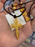 金至尊（3DG Jewellery）黃金十字架金剛降魔杵足金999帶編繩項(xiàng)鏈吊墜男生日禮物計(jì)價(jià) 總重23.39克（金重21.70克） 曬單實(shí)拍圖