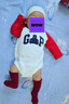 GAP嬰兒2025春季新款棉質(zhì)小熊印花logo撞色連體衣兒童裝687241 曬單實(shí)拍圖
