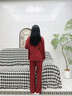 貓人睡衣情侶裝一男一女夫妻兩件套紅色純棉長袖結(jié)婚本命年春秋家居服 地久天長 【100％純棉】 L 女 【推薦100-120斤】 曬單實拍圖
