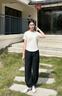 PHIGEER速干運動(dòng)套裝女夏季透氣寬松羽毛球服短袖專(zhuān)業(yè)跑步健身訓練服t恤 杏色兩件套（黑褲） M【推薦90-108斤】 曬單實(shí)拍圖