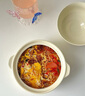 幾物森林 陶瓷碗雙耳碗泡面碗學(xué)生宿舍大湯碗家用一人食帶蓋勺奶油白800ml 曬單實拍圖