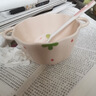 少女心草莓雙耳碗勺湯碗沙拉碗飯碗家用碗高顏值年輕人釉下彩餐具 草莓雙耳碗（1碗1勺） 曬單實(shí)拍圖