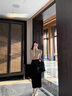 TKSY加厚燈芯絨半身裙女秋冬天配毛衣中長(zhǎng)款小個(gè)子a字開(kāi)叉一步包臀裙 黑色 XXS 曬單實(shí)拍圖