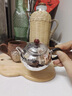 花桓銀壺999純銀高檔茶壺功夫茶具泡茶壺純手工錘紋復古茶具送長(cháng)輩 中號 93±3g 約180ml 曬單實(shí)拍圖