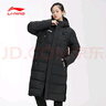 Champion冠軍連帽厚款字母印花小CLOGO中長(cháng)羽絨服男女 黑色 M 曬單實(shí)拍圖