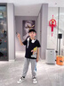 PAW PATROL汪汪隊(duì)阿奇小礫短袖t恤男兒童毛毛周邊純棉動(dòng)漫半截袖夏季衣服潮 黑色1 110 cm 是小孩尺碼 曬單實(shí)拍圖