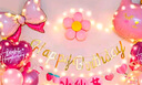 歐妮姿生日?qǐng)鼍安贾门⑸諝馇虻谰叻諊贾脠?chǎng)景派對(duì)裝飾快樂(lè)桌飄套餐 曬單實(shí)拍圖