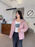 雪中飛女士輕薄羽絨服秋冬季時尚百搭連帽短款外套大口袋設計保暖羽絨衣 曬單實拍圖