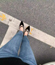 OLJ奢侈高端品牌女鞋粗跟短靴2025新款圓頭瘦瘦靴通勤真皮高跟鞋靴子 米白色(包腳顯瘦) 37 單層4 曬單實(shí)拍圖