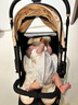 Baby boat貝舟B5嬰兒車雙向輕便折疊高景觀新生寶寶可坐躺0-3歲遛娃手推車 雅致咖+3D護(hù)脊坐墊+蜂窩涼席蚊帳 曬單實(shí)拍圖