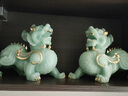 旺鼎檀貔貅擺件客廳玄關(guān)家居飾品辦公室裝飾開(kāi)業(yè)禮物喬遷新居禮品 31CM小號(hào)貔貅描金蘭冰玉色單只31 曬單實(shí)拍圖