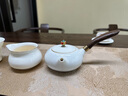 羊脂玉茶具套裝家用陶瓷景德鎮(zhèn)白瓷北歐會客功夫茶具壺杯禮盒送禮 羊脂玉-側(cè)把壺配茶盤款十件套 曬單實拍圖