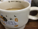 網(wǎng)紅新款疊疊馬克杯宿舍家用可愛狗陶瓷杯水杯禮物茶杯咖啡杯 奶油色 1個(gè) 280ml 奶白禮帽小狗疊疊杯【無盒裝】 曬單實(shí)拍圖