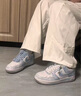 耐克（NIKE）定制Nike Air Force 1仙靈禮袋新中式 鴛鴦鞋帶金屬掛飾板鞋男天 天藍(lán)色(特殊禮袋) 40 曬單實(shí)拍圖