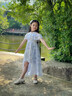 WVD國際品牌女童夏季雪紡碎花洋氣薄款連衣裙2026新款女孩拖尾公主風(fēng) 59120拖尾紫色+鎖骨鏈關(guān)注送發(fā) 5 110 CM 曬單實(shí)拍圖