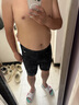 美津濃（MIZUNO）泳褲男士防尷尬大碼長(zhǎng)款5分褲專業(yè)速干抗氯游泳衣裝備B1127黑3XL 曬單實(shí)拍圖