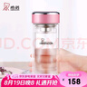 希諾雙層玻璃杯女高顏值水杯七夕情人節(jié)教師節(jié)禮物XN-9331粉色 240mL 曬單實(shí)拍圖