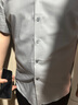杉杉（FIRS）襯衫男士夏季商務(wù)莫代爾桑蠶絲短袖襯衣彈力免燙襯衫 D19105  42  曬單實拍圖