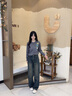 美麗衣櫥（BEAUTIFUL WARDROBE）2025秋季時(shí)尚高腰闊腿牛仔褲女小個(gè)子直筒潮流褲子女設(shè)計(jì)感 曬單實(shí)拍圖