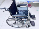 輪椅老人可折疊便攜可抬腿支架老年人殘疾人代步車(chē)癱瘓臥床免安裝 【牛津軟座可抬腿款】實(shí)心胎+送餐桌 曬單實(shí)拍圖