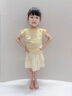G.DUCK KIDS小黃鴨童裝女童夏裝套裝薄款兒童衣服飛袖抽繩掛件兩件套時尚休閑 黃色 130 建議7~8歲（120-130cm） 曬單實拍圖
