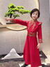 小淘孩兒童漢服男童唐裝2025新款中國風(fēng)古裝紅色武俠風(fēng)明制飛魚(yú)服演出服 凌風(fēng)紅色套裝+吊墜 150 曬單實(shí)拍圖
