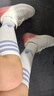 阿迪達斯 （adidas）三葉草系列 女子 KNEE SOCK 2PP 襪子 JP2499 白色 S  曬單實(shí)拍圖