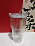 【京東物流】玻璃杯帶蓋耐熱茶杯高顏值豎條紋水杯帶吸管茶杯家用 大竹節杯【單只】600ml 曬單實(shí)拍圖