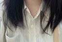 百圖betu女裝2025夏季新款襯衫清爽暈染印花豎紋肌理上衣女2504T37 淺綠 S 曬單實(shí)拍圖